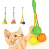 Игрушки для кошек, игрушка для кошек, подвесной шарик из сизаля, встроенный колокольчик, интерактивная игрушка, шарик для кошек, жевательные игрушки, товары для кошек