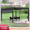 Биоклиматическая алюминиевая крыша Pergola 3x3 м/10x10 футов, автоматическая откидная крыша с жалюзи и светодиодными моторизованными roletми, навес для садовой беседки