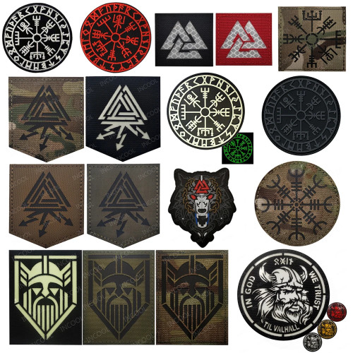 ИК-отражающие светоотражающие вышитые нашивки Viking Wolf IN God WE TRUST, светящиеся в темноте аппликация из ПВХ