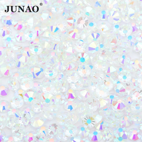 Прозрачные стразы для дизайна ногтей JUNAO SS6 8 10 12 16 20 30