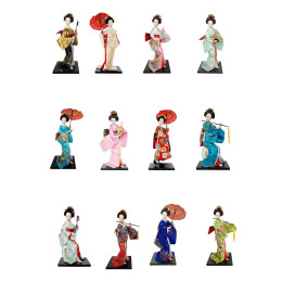 Японские Geisha Коллекционная фигурка куклы, азиатская кукла гейши, статуя для дома, офиса, полка для украшения стола, 12 дюймов