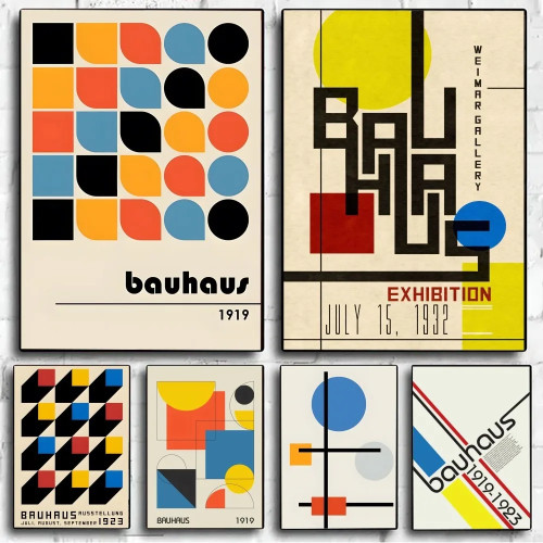 Bauhaus слова, цитата постер без рамки крафт-Клубная бумага семейная художественная живопись спальня ученические наклейки