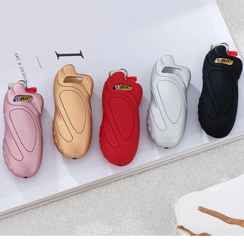 Мини-зажигалка BIC J5, резиновая краска, пластиковый корпус, пластиковый держатель, без зажигалки