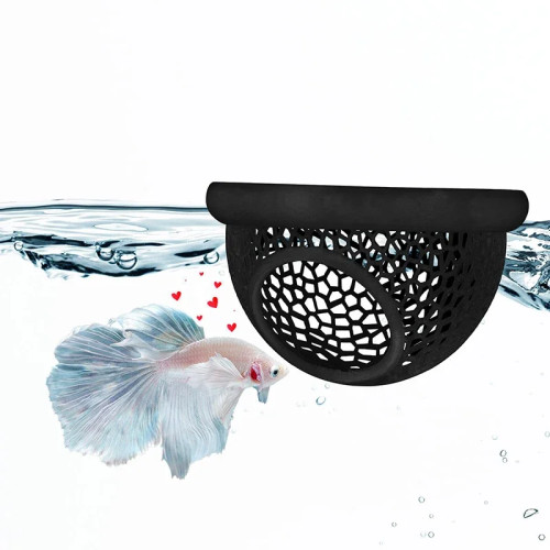 Плавающая пещера Betta Hide&Shrimp, декор для аквариума, гамак 3-в-1, кольцо для кормления и место для отдыха для Betta Shrimp, маленьких водных домашних животных