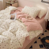Ins Розовые цветы Комплект постельного белья Плоская простыня Пододеяльник Twin Full Queen Скандинавское постельное белье Комплекты постельного белья для мальчиков и девочек Цветочная принцесса