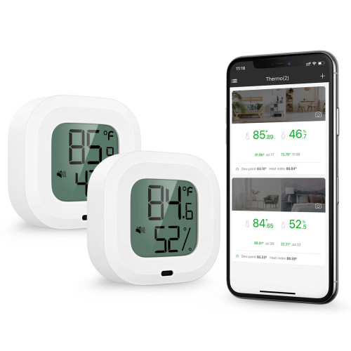 ORIA 2 шт. беспроводной термометр-гигрометр Mini Bluetooth 5,0 монитор с датчиком температуры и влажности в помещении