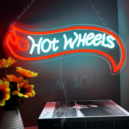 Неоновая вывеска Hot Wheels, неоновая стена освещения, свет настроения музыкального фестиваля, неоновая вывеска в барной спальне, реквизит для тематической вечеринки, светильник для подарка на день рождения