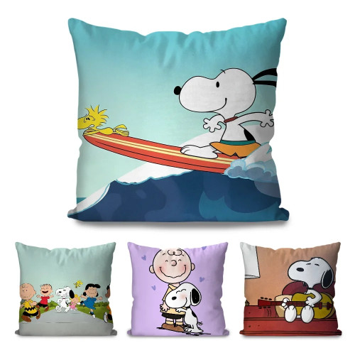 1 шт., наволочка с изображением комиксов S-snoopy, квадратная подушка, диван для спальни, комфортная подушка для отдыха, автомобиль, гостиная, украшение дома 40X40