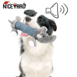 NICEYARD Pet Забавные плюшевые игрушки Писк жевательный звук Куклы Слон Утка Свинья Подходит для всех домашних животных Популярные флисовые игрушки для собак и кошек
