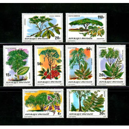 8 шт./компл. почтовый штамп «Новая Руанда», 1979 г., почтовые марки с редкими деревьями MNH