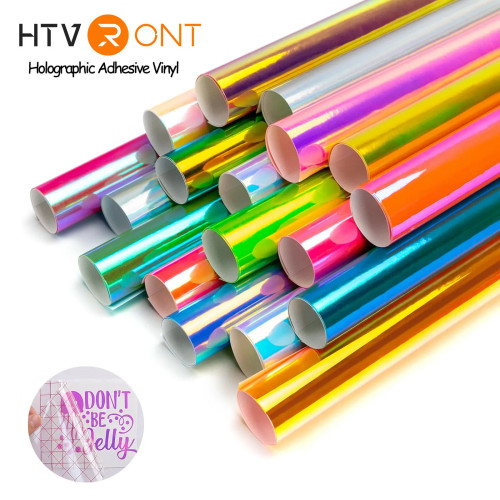 HTVRONT 12"X 5 футов голографический перманентный виниловый рулон липкий ремесленный перманентный стикер пленка виниловая для украшения поделок, домашний декор