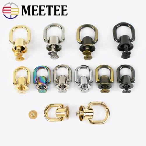 Meetee 5/10 шт металлический D o-образный кольцо шпилька боковой зажим сумка винт гвоздь заклепки ремень разъем повесить крюк Пряжка DIY кошелек Кожаные аксессуары