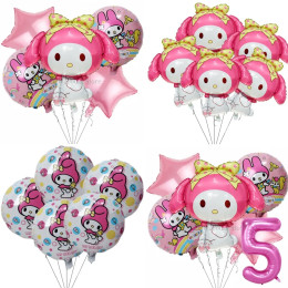 Воздушные шары MINISO Sanrio, декор для дня рождения, моя мелодия, надувание гелием, фольгированный шар, милая игрушка на день рождения, подарки, товары для вечеринок