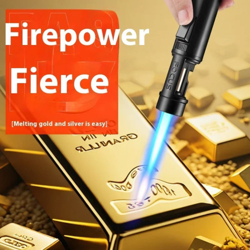Ветрозащитная газовая зажигалка Jet Torch, бутан, многоразовое синее пламя для кухни, приготовления пищи, сварки металла, уличное сигарное барбекю