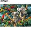 Алмазная живопись HOMFUN «коалы и Попугаи», картина с полными квадратными/круглыми стразами 5D, вышивка крестиком, домашний декор, A00717