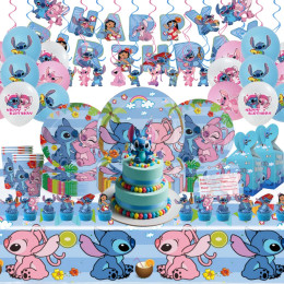 Disney Blue Stitch принадлежности для дня рождения одноразовая посуда чашка тарелка баннер воздушные шары для Kild украшения для детского душа подарки