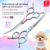 Fenice Professional красочные 6,5/7,0 дюймов JP VG10 стальные ножницы для ухода за собаками 35 °   Изогнутые ножницы с ручкой из высококачественного сплава