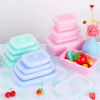 4 шт. силиконовые складные контейнеры для хранения продуктов с крышками силиконовый ланч-бокс коробка для бенто без BPA для кухонной кладовой