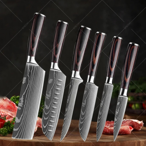 Нож для обвалки мясника, ножи для резки, дамасская сталь, узор, тесак для мяса, кухонный нож для нарезки овощей и фруктов