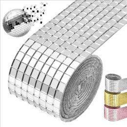 DIY самоклеящаяся мозаичная плитка, наклейки 5x5/10x10 мм, диско-плитка, квадратная зеркальная мозаичная плитка для изготовления интерьера, украшения дома ﻿