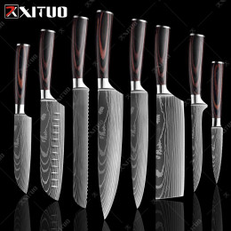 Кухонный нож шеф-повара XITUO 8, профессиональные японские ножи шеф-повара, высокоуглеродистая нержавеющая сталь, нож для нарезки фруктов Santoku