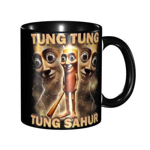 Tung Tung Tung Sahur Забавный Рамадан Мем Мерч Кофейная кружка Веселые итальянские чашки для чая Brainrot Подарки для женщин и мужчин
