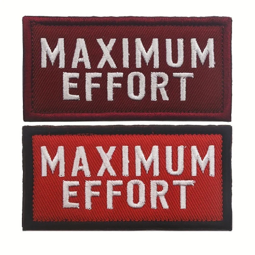 патчи на липучках MAXIMUM EFFORT Забавный мем с вышитой нашивкой на липучке и застежкой-липучкой — военный тактический значок боевого цвета для рюкзака Molle