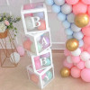 25/27 см буква A-Z на заказ прозрачная коробка для воздушных шаров Baby Shower для мальчиков и девочек украшение для дня рождения, свадьбы, дня рождения, коробка с именем