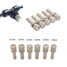 Насадки для мелкого распыления под низким давлением, 6 мм, 0,1 ~ 0,6 мм, латунные распылители, дезинфекция орошения, охлаждающие противотуманные насадки