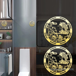 Металлическая наклейка Lucky Carp Lotus для дома, украшение для богатства фэн-шуй, наклейки для автомобиля и мобильных телефонов