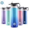FJbottle Изолированная бутылка для воды с соломенной крышкой 20oz/550ml нержавеющая сталь двойная стенка Вакуумная бутылка для воды сохраняет горячий и холодный