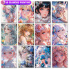 AB Алмазная картина Мультфильм Аниме Девушка Алмазная мозаика Вышивка Искусство Новый стиль DIY Цветочница Хобби Драгоценный камень Набор для вышивки крестом