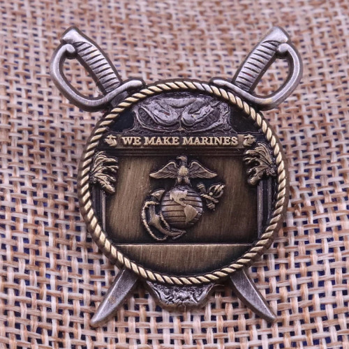 Значок на лацкан морской корпорации, подарок для нее, военный значок США, эмалированный значок