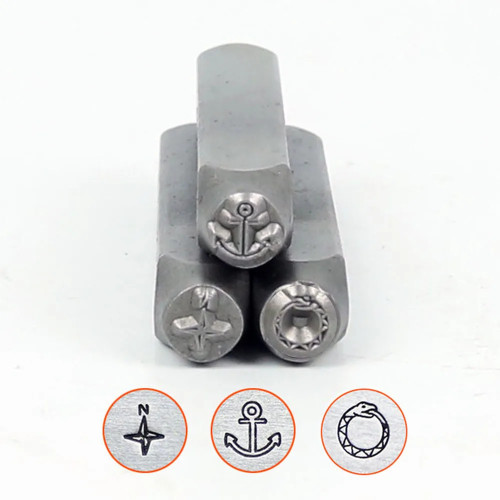 BateRpak Anchor/Compass/Ouroboros Design Металлические ювелирные штампы, браслет DIY/стальной штамп для ювелирных изделий, 6 мм