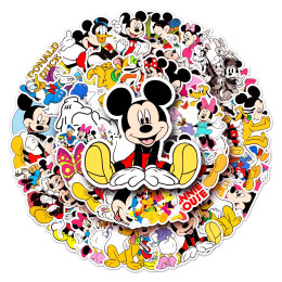 50 шт. MINISO Disney милые смешанные наклейки с Микки Маусом DIY для телефонов, ноутбуков, автомобильных наклеек