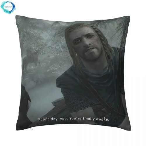 Hey You Youre Final Awake Skyrim Meme Чехлы для подушек Дизайнерские чехлы для подушек из полиэстера Домашний декор для дивана Housse De Coussin