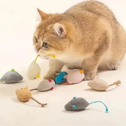 6 шт., смешанная игрушка для домашних животных, кошачья мята, мыши, игрушки для кошек, забавная плюшевая игрушка для котенка