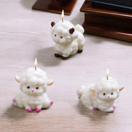 1 шт., силиконовая форма для ароматерапии с мультяшным ягненком, 3D форма для украшения из овечьего гипса, креативная силиконовая форма