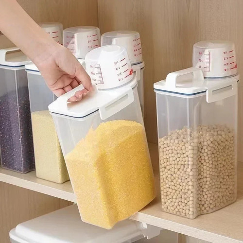 2/3,5 кг ведро для пищевых продуктов, пластиковый резервуар для хранения с мерным стаканчиком, влагостойкая герметичная банка, аксессуары для домашних животных