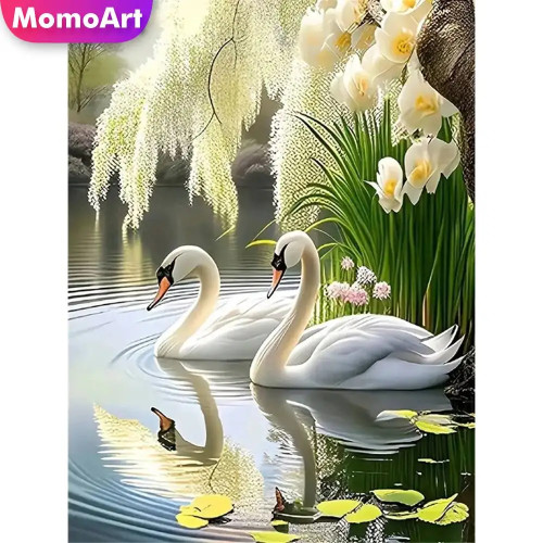 Momoart Cat Алмазная картина Животное Красочная Алмазная мозаика Картина Стразы Луна Настенный декор