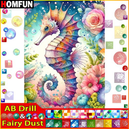 HOMFUN Фея Пыль AB Алмазная картина"Животное Бегемот"5D DIY Алмазная вышивка Полный квадратный/круглый горный хрусталь изображения