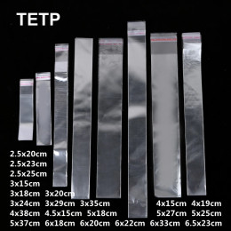 TETP 200 шт. длинные прозрачные самоклеящиеся пакеты для браслета, ожерелья, карандаша, ювелирных изделий, подарков, аксессуаров, упаковки, пластиковый пакет для хранения