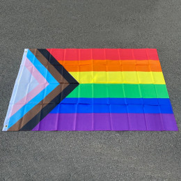 Aerlxemrbrae Радужный флаг 150X90CM Баннер 100D Полиэстеровые втулки lgbt Флаг гордости Gay Rainbow Progress