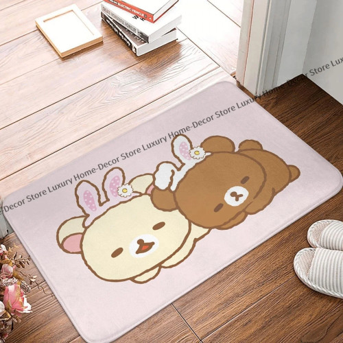 Коврик для ванной Rilakkuma с медведем, фланелевый коврик для сна, коврик для входной двери, домашний декор