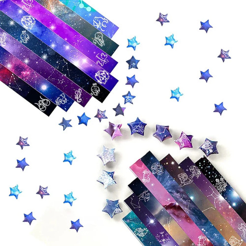 136/520 листов бумага для оригами Lucky Stars Sky Origami звезды полоски украшения складная бумага DIY детская складная бумага для рукоделия оригами