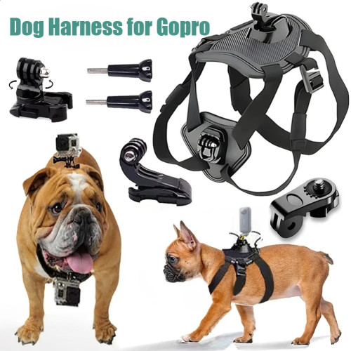 Крепление для камеры для собак для Gopro 12, 11, 10, 9, аксессуары DJI OSMO Insta360, 7–45 кг, регулируемый мягкий нагрудный ремень для прогулок на домашних животных