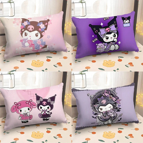 Милая фиолетовая розовая наволочка с принтом Kulomi Kawaii, украшение для комнаты, кровать, наволочка для сна, домашняя гостиная, диван, наволочка
