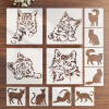YOMDID 12 шт., трафареты для граффити серии Lovely Cat, многоразовые трафареты для рисования с несколькими узорами «сделай сам», полые декоративные шаблоны