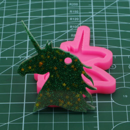 Блестящий Единорог силиконовые брелки формы, DIY лошадь эпоксидная смола, форма, Sugarpaste ремесло помадка шоколадный торт формы DY0137