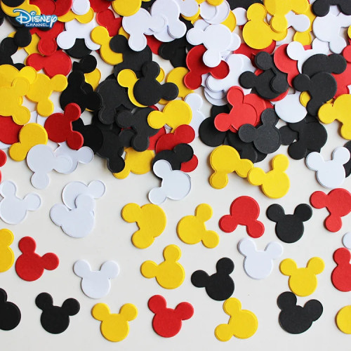Disney 100 шт./1 упаковка, конфетти с Микки, вечерние тематические украшения, красочные конфетти с Микки Маусом, костюм на тему дня рождения, реквизит